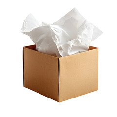 Paper Tissue Box With Crumpled Tissue Inside