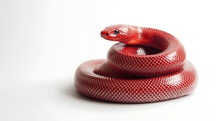 Fototapeta premium Tropical snake coiled in a serene environment captivating nature photography displaying exotic wildlife