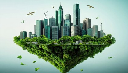 Obraz premium Designing office spaces that emphasize green architecture and environmental consciousness.