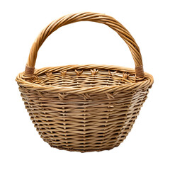 Empty Woven Wicker Basket with Handle