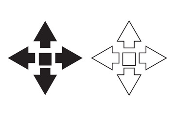 Maximize and minimize screen buttons editable stroke outline icons set isolated on white background flat vector illustration. Pixel perfect