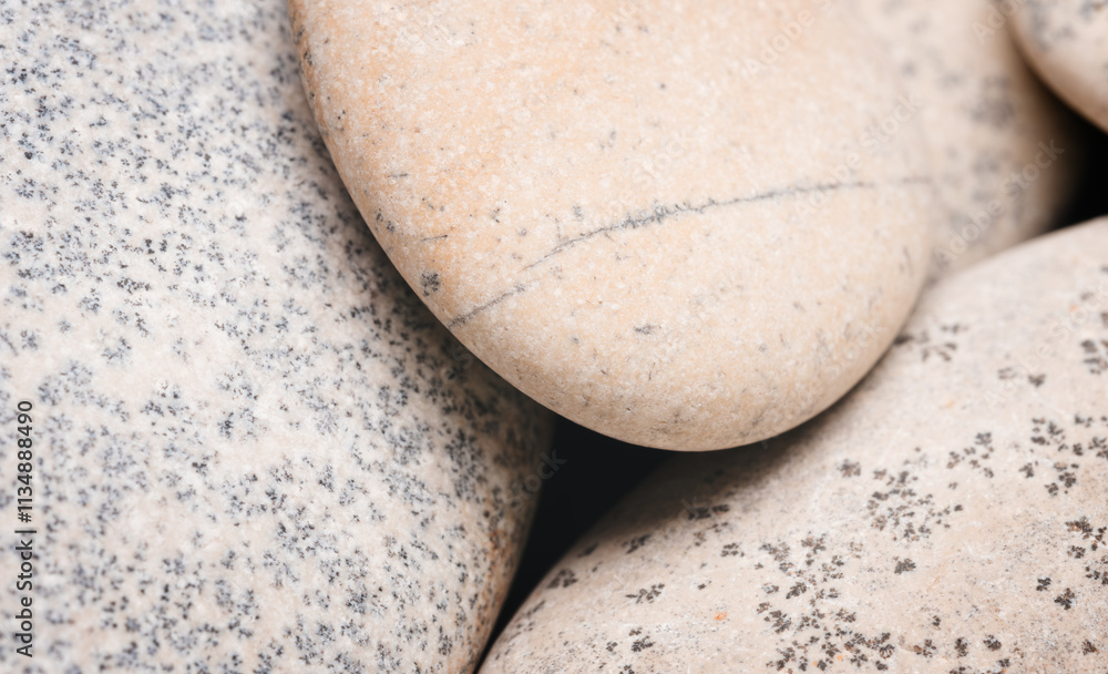Aufkleber round beige textured pebbles as a background for a template or web banner