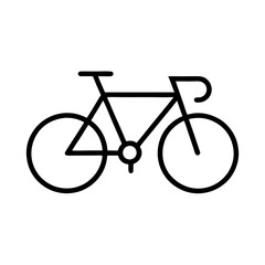 Simple Bike Icon with Bold Black Outlines.