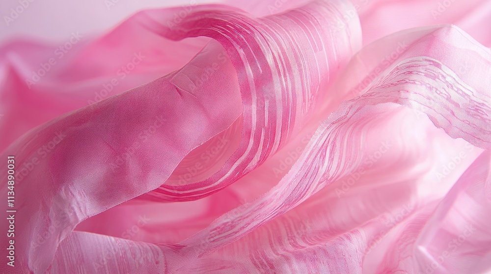 Poster elegant pink fabric draping with soft folds accentuating luxurious texture and light reflections ide