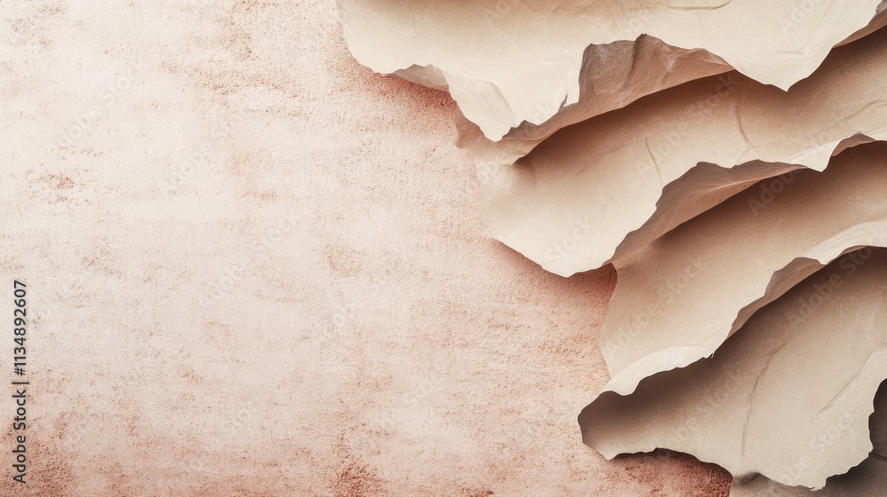 Poster textured mockup of crumpled paper layers on a rustic background for design and creative projects.