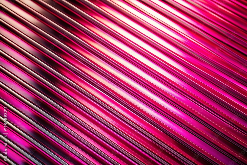Poster dynamic double exposure of pink metallic stripes creating an engaging diagonal pattern for modern de