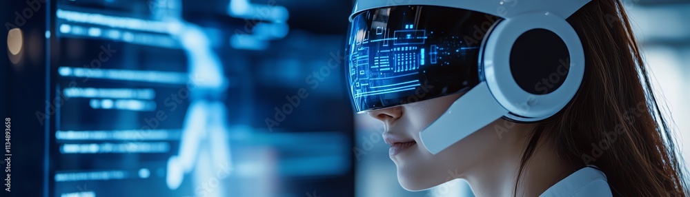 Aufkleber business professional interacting with an aipowered chatbot interface on a computer screen, sleek di