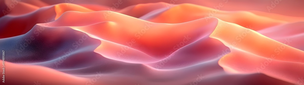 Poster abstract waves of soft pastel colors create a serene and flowing landscape, inviting a sense of calm