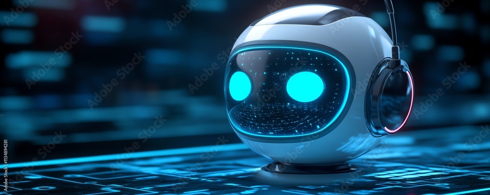 Poster closeup of an aidriven chatbot interface on a computer screen, business professional managing custom