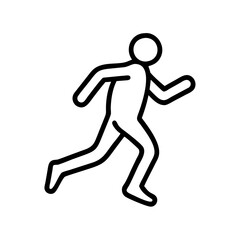 Fototapeta premium Running person icon outline for fitness and dieting concept