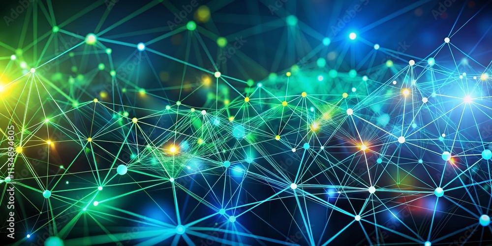 Poster dynamic network connections in a digital world with copy space for business and technology themes