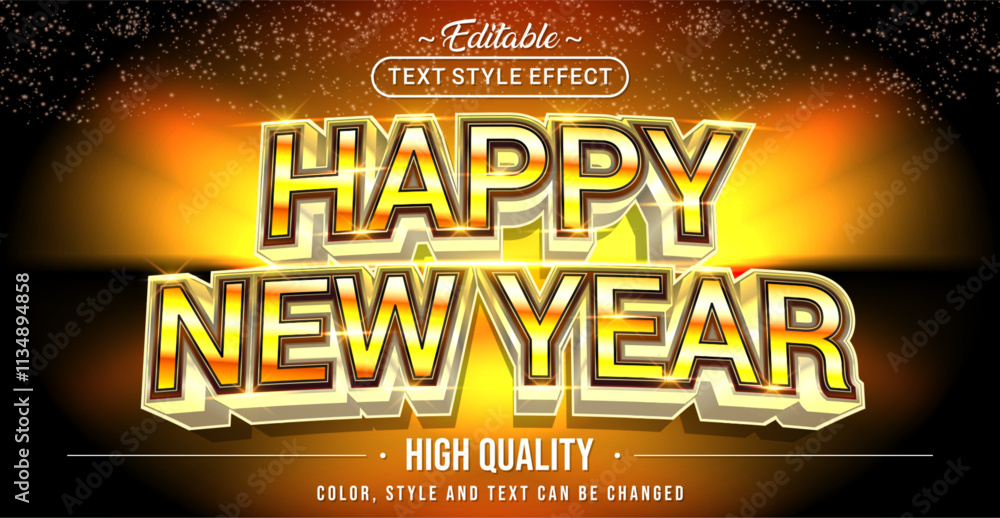 Poster Editable text style effect - Happy New Year text style theme.