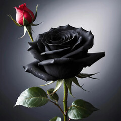 A mysterious and elegant black rose symbolizing passion, strength.