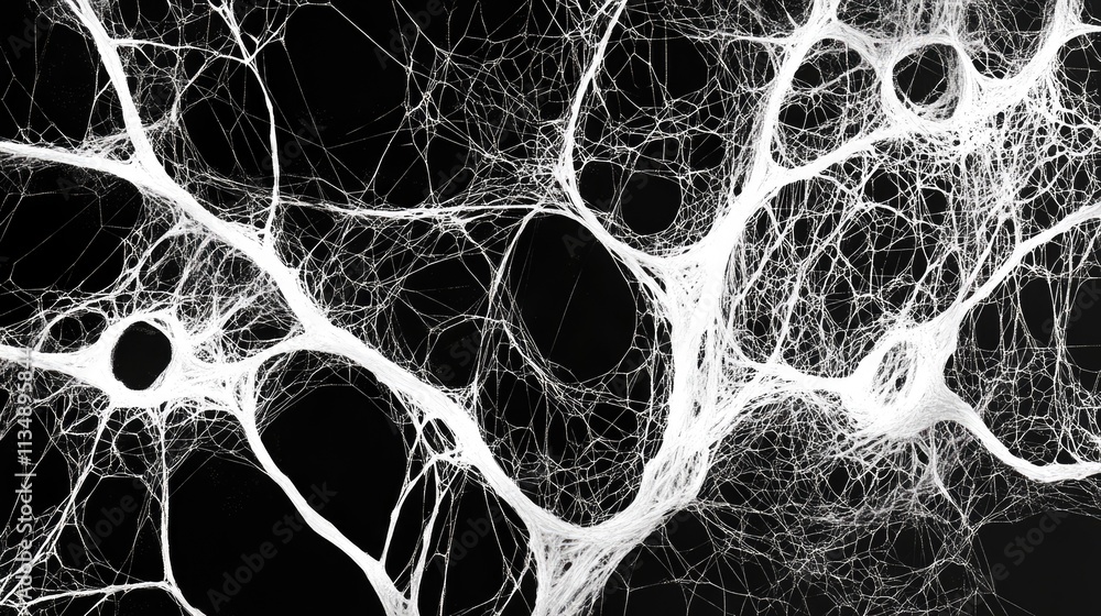 Aufkleber delicate spider web intricately woven between branches in a striking monochrome setting showcasing i