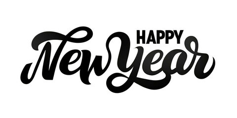 Obraz premium Happy New Year lettering design, holiday celebration