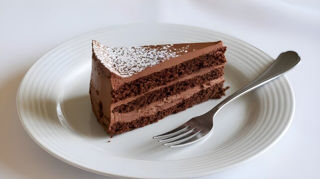Slice of chocolate cake ona plate