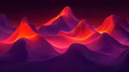 Colorful Abstract Landscape with Smooth Waves and Dynamic Gradient Lighting