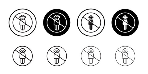 Child labor free icon Thin line art collection