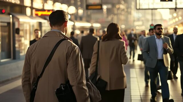 CIA Agent Tailing Suspect in Crowded Train Station