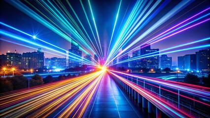 Fototapeta premium Electric Laser Technology Symbolizing Innovation with Long Exposure Effects and Vibrant Colors for Futuristic Concepts in Modern Digital Design