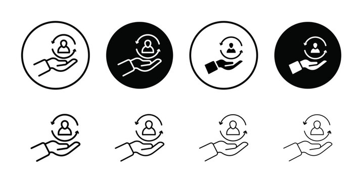 Customer retention icon Thin line art collection