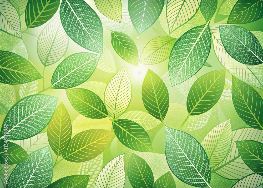 Poster elegant abstract nature background featuring leaves in a harmonious pattern, perfect for design proj