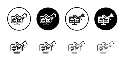 Obraz premium Digital campaign icon Thin line art collection