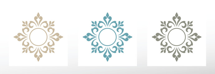 Decorative  frame set Elegant vector for element design in Eastern style Floral border Lace illustration. invitations and greeting cards
