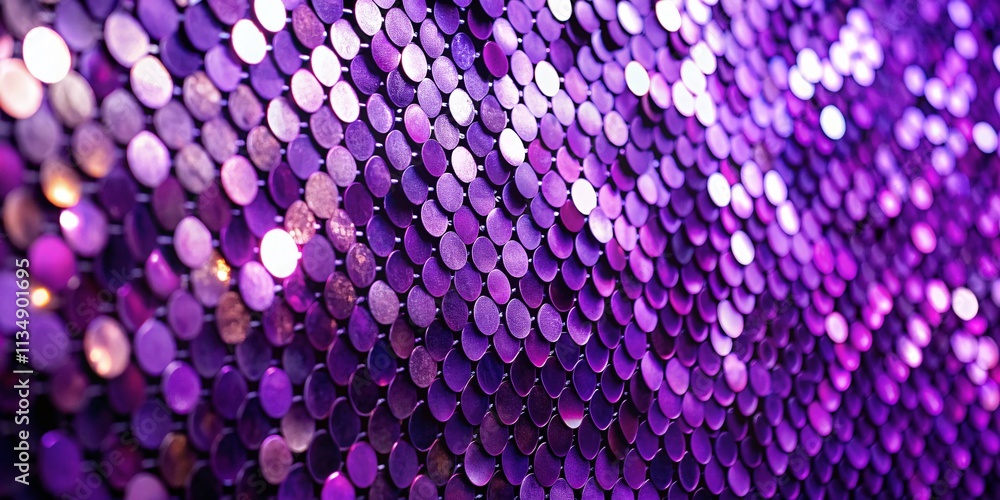 Poster elegant architectural photography featuring a captivating seamless pattern of purple sequins for cre