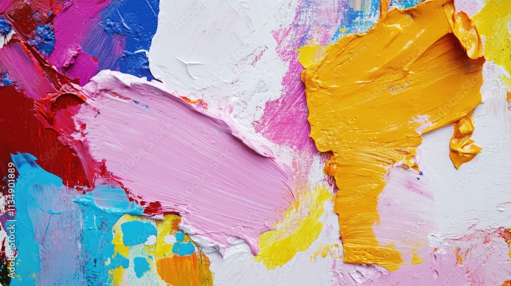 Poster vibrant abstract color palette with textured paint layers ideal for creative design projects and art