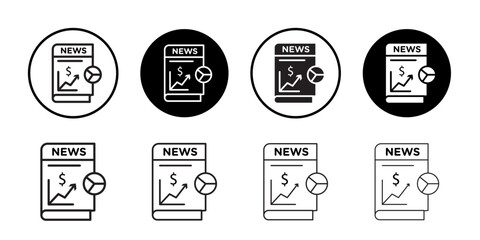 Financial news icon Thin line art collection