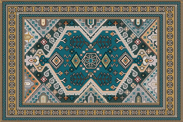 Folk art and Floral design Carpet with modern Pattern and texture having trending colors in high resolution
