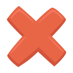 Fototapeta premium Cross Mark Emoji Icon Illustration. Cancel Vector Symbol Emoticon Design Doodle Vector.