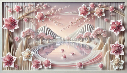 Fototapeta premium 桜・さくら～ Cherry Blossom ～.generated by AI.