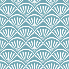 Wallpaper in Baroque style, damask. A seamless vector background. Blue and white texture Floral ornament.