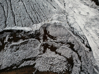 snow landscape drone view mine