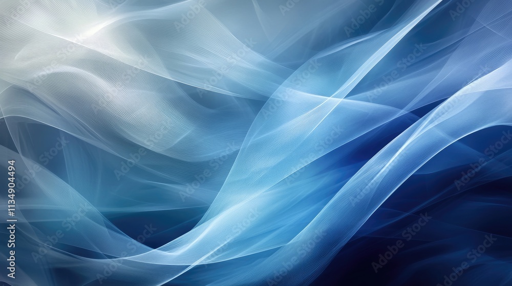 Poster soft blue abstract background with light swirls creating a tranquil and ethereal atmosphere ideal fo