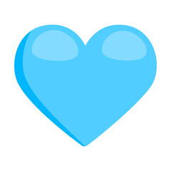 Light Blue Heart Emoji Icon Illustration. Affinity Vector Symbol Emoticon Design Doodle Vector.