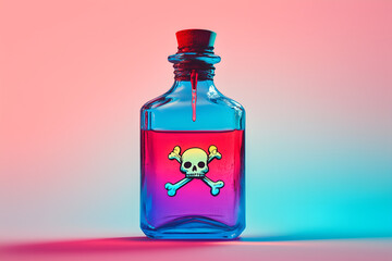 A vibrant glass potion bottle.