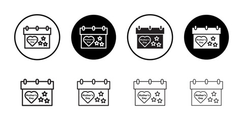 Obraz premium Mothers day calendar icon Thin line art collection