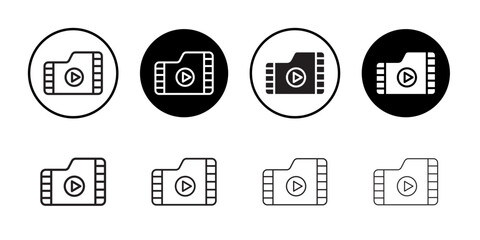 Multimedia files icon Thin line art collection