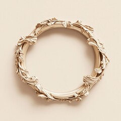 Elegant Vintage Decorative Frame in Soft Beige Background for Art Display and Photography
