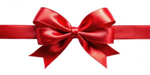 Red ribbon bow isolated on a background, red, ribbon, bow, isolated,background, decorative, gift, present, festive, holiday
