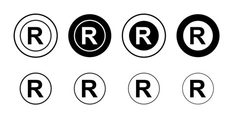 Registered trademark symbol Thin line art collection