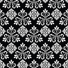 Fototapeta premium Floral pattern. Wallpaper baroque, damask. Seamless vector background. Black and white ornament Graphic modern pattern.