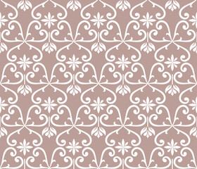 Floral seamless pattern with baroque style ornament. Modern stylish texture. vector background.