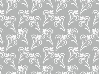 Vector illustration of geometric leaves seamless pattern. Floral organic background.