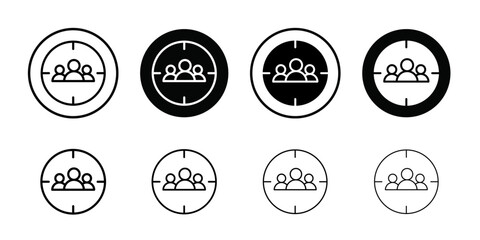 Target market icon Thin line art collection