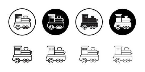 Toy train icon Thin line art collection