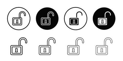 Unlock icon Thin line art collection